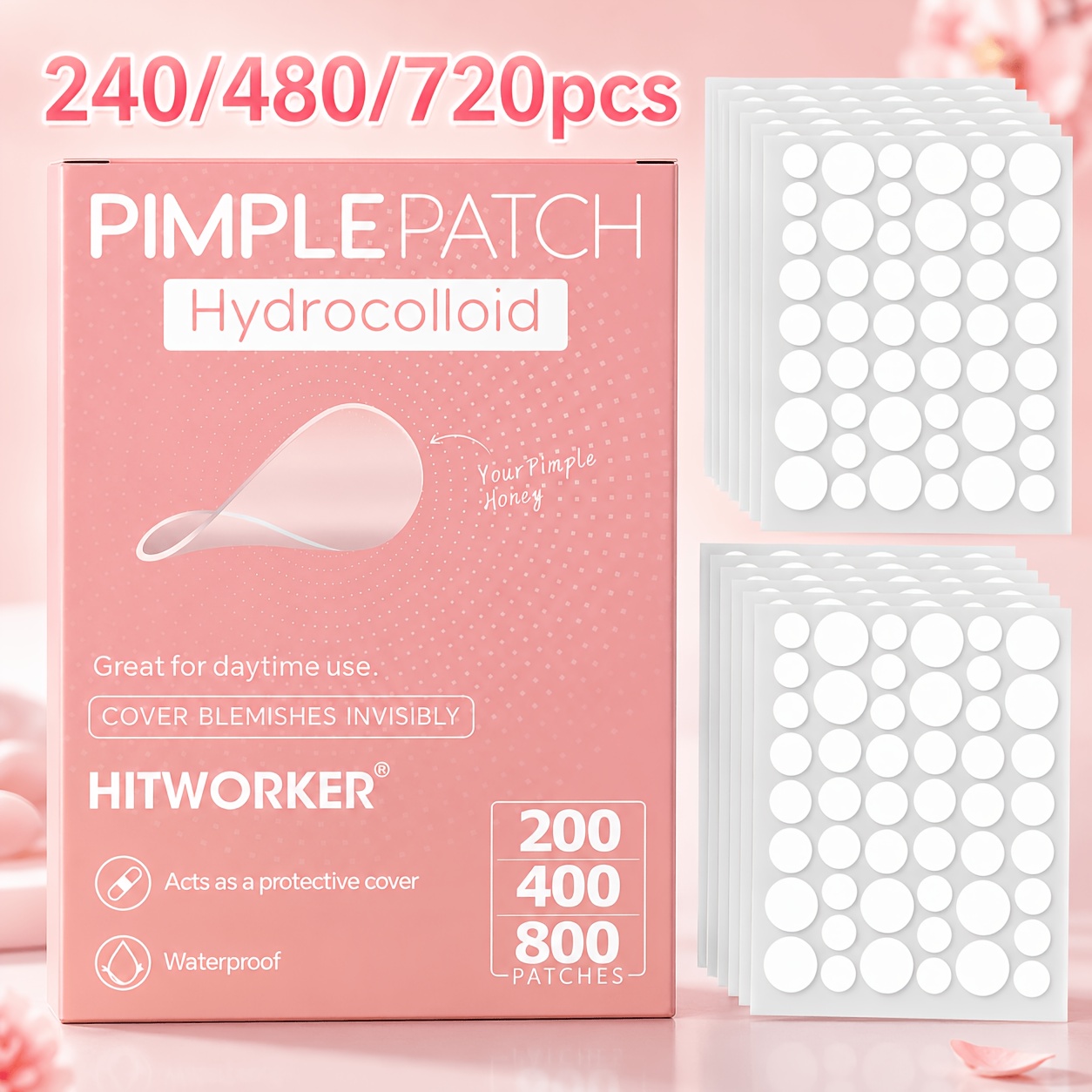 Face Oil - 240/480/720 parches hidrocoloides para cubrir imperfecciones,